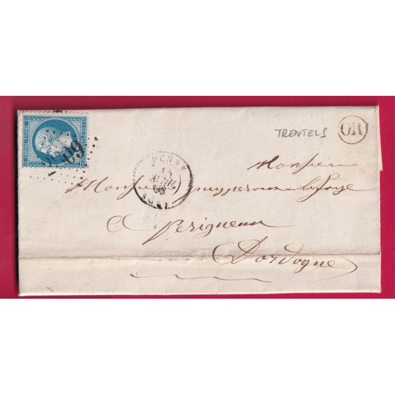 N°22 GC 2809 PENNE LOT ET GARONNE OR TRENTELS POUR PERIGUEUX DORDOGNE LETTRE FRANCE