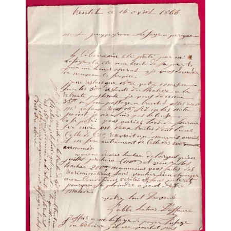 N°22 GC 2809 PENNE LOT ET GARONNE OR TRENTELS POUR PERIGUEUX DORDOGNE LETTRE FRANCE