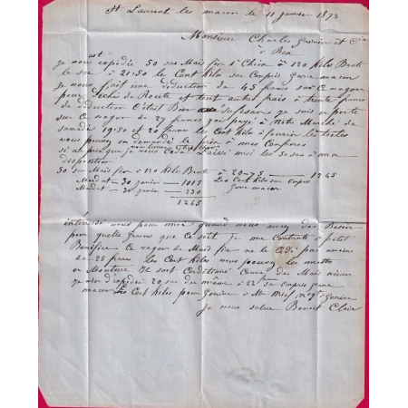 N°59 PAIRE GC REFAIT 2152 MACON SAONE ET LOIRE BOITE RURALE K ST LAURENT LES MACON POUR BEX SUISSE LETTRE FRANCE