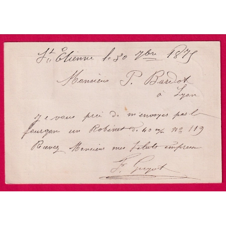 N°55 LOSANGE EVIDE ST ETIENNE LOIRE CAD TYPE 18 POUR LYON RHONE CARTE PRECURSEUR LETTRE COVER