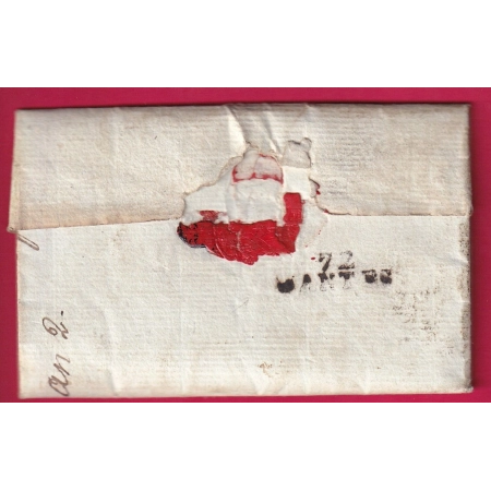 MARQUE 72 MANTES UTILISEE EN DEBOURSE 1793 DEPART MEZIERES ARDENNES POUR NANTES LETTRE COVER