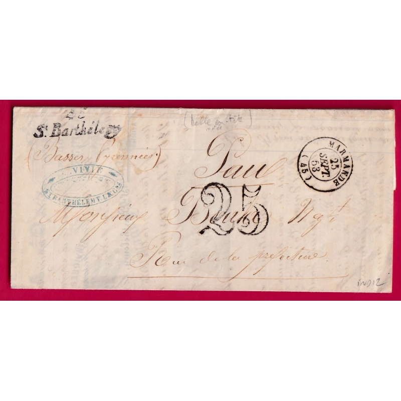CURSIVE 45 ST BARTHELEMY LOT ET GARONNE T15 MARMANDE POUR PAU BELLE FACTURE LETTRE COVER