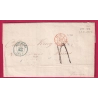RARE CACHET ENTREE PRUSSE 4 BOUZONVILLE 4 MOSELLE POUR REIMS  DEPART BRUXELLE BELGIQUE 1853 LETTRE COVER