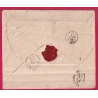 N°22 X3 + 21 X2 GC 2145 LYON LES TERREAUX POUR MILAN ITALIE 1866 DOUBLE PORT LETTRE COVER