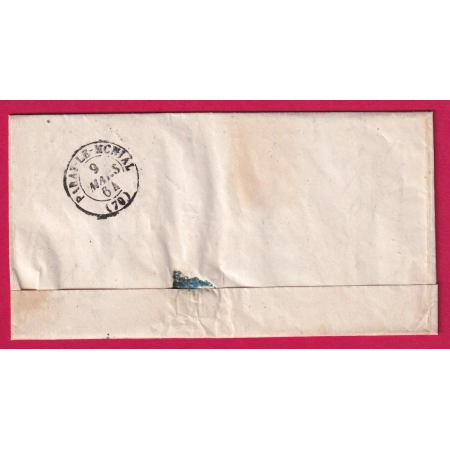 N°22 GC 1306 DIGOIN SAONE ET LOIRE BOITE RURALE E LE PEAGE POUR PARAY LE MONIAL LETTRE COVER