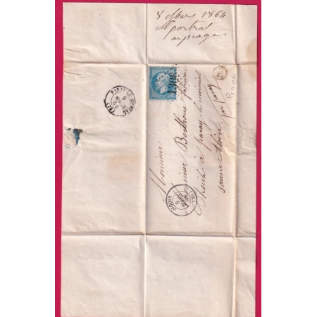 N°22 GC 1306 DIGOIN SAONE ET LOIRE BOITE RURALE E LE PEAGE POUR PARAY LE MONIAL LETTRE COVER