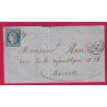 N°37 CAD AJACCIO BATEAU A VAPEUR POUR MARSEILLE 1871 LETTRE COVER