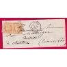 N°36 PAIRE PARIS ETOILE 5 VARIETE 5 CASSE R DE BONDY 25 JUILLET 1871 POUR CHARTRES EURE ET LOIRE LETTRE COVER