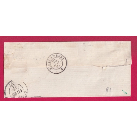 N°36 PAIRE PARIS ETOILE 5 VARIETE 5 CASSE R DE BONDY 25 JUILLET 1871 POUR CHARTRES EURE ET LOIRE LETTRE COVER