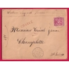 N°98 PRAUTHOY HAUTE MARNE 1894 POUR CHAMPLITTE LETTRE CHARGE COVER