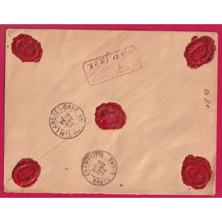 N°98 PRAUTHOY HAUTE MARNE 1894 POUR CHAMPLITTE LETTRE CHARGE COVER