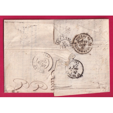 N°72 78 LYON LETTRE 5 PORTS POUR ST GENIEZ AVEYRON LETTRE COVER