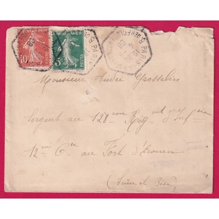 N°137 138 PARIS LEVEE EXCEPTIONNELLE R DES ECLUSES ST MARTIN POUR ECOUEN SEINE ET OISE 1908 LETTRE COVER