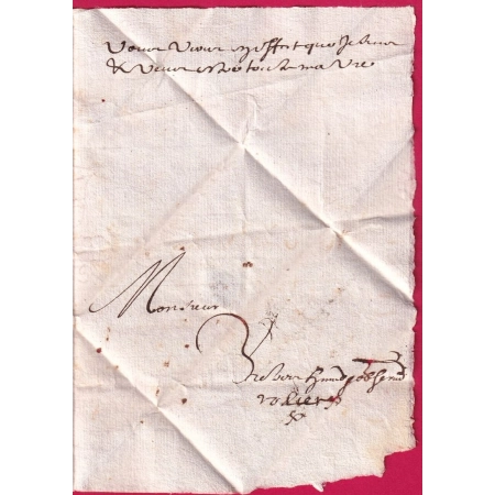 LETTRE DE ANDUZE GARD DE 1660 POUR SAUVE  LETTRE COVER