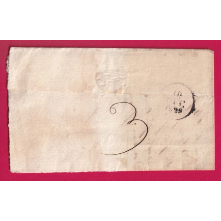 MARQUE P45P CASTELJALOUX LOT ET GARONNE POUR AGEN 1829 INDICE 14 LETTRE COVER FRANCE