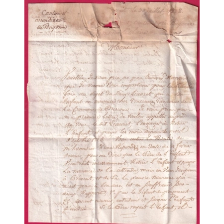 MARQUE P64P BAYONNE BASSES PYRENEES 1828 POUR TONNEINS LOT ET GARONNE 1828 INDICE 10 LETTRE COVER FRANCE