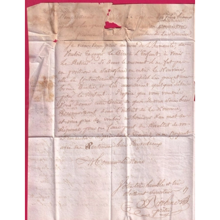 MARQUE P64P BAYONNE BASSES PYRENEES 1828 POUR TONNEINS LOT ET GARONNE 1828 INDICE 10 LETTRE COVER FRANCE