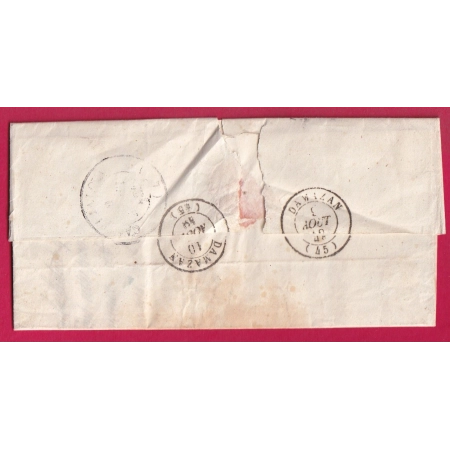 CURSIVE 32 GRIGNOLS GIRONDE 1849 BOITE RURALE D LERM POUR PORT DE PASCAU LOT ET GARONNE LETTRE COVER FRANCE