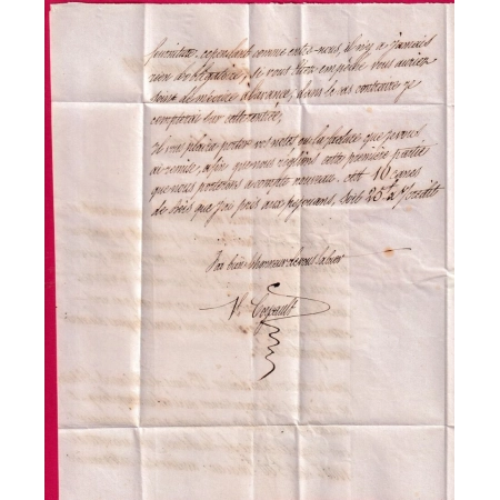 CURSIVE 32 GRIGNOLS GIRONDE 1849 BOITE RURALE D LERM POUR PORT DE PASCAU LOT ET GARONNE LETTRE COVER FRANCE