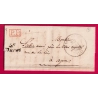 CURSIVE 45 DURAS LOT ET GARONNE  + PP 1840 CAD TYPE 13 MARMANDE POUR AGEN LETTRE COVER FRANCE