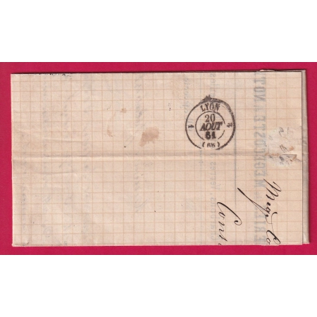 N°14 PC 3064 BRASSAC LES MINES PUY DE DOME OR DE MEGECOSTE HAUTE LOIRE POUR LYON CAC TYPE 22 LETTRE COVER