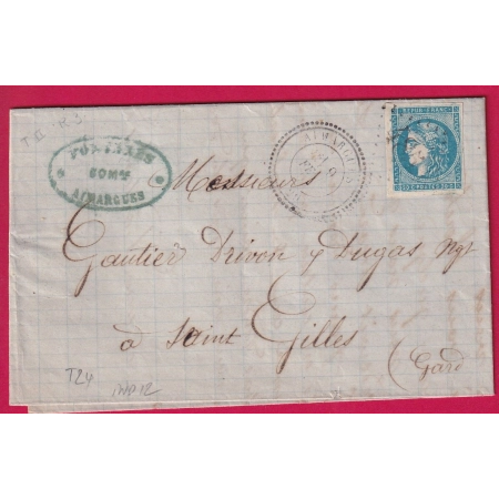 N°45C GC 4855 AIMARGUES GARD CAD TYPE 24 POUR SAINT GILLES LETTRE COVER