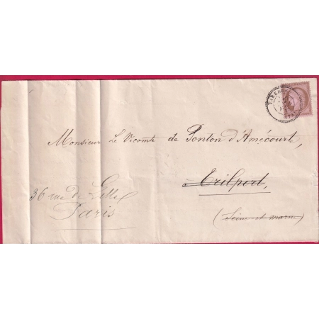 N°58 CAD TYPE 24 VAREDDE SEINE ET MARNE POUR TRILPORT REXP PARIS LETTRE COVER