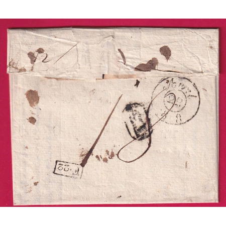 MARQUE P29P LE VIGAN GARD EN ROUGE 31X10 INDICE 12 1818 POUR PARIS LETTRE COVER FRANCE