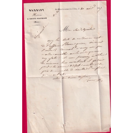 N°14 COIN DE FEUILLE TTB PC 3580 VIGNEULLES MEUSE BOITE RURALE Q2 ST MAURICE SOUS LES COTES COMMERCY LETTRE COVER