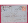 N°23 FRANCIA VIA DI MARE OBLITERATION ITALIENNE MARSEILLE POUR GENOVA ITALIE 1863 LETTRE COVER