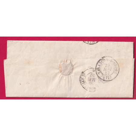 N°14 PC 3796 ARAMON GARD CAD TYPE 22 POUR TARASCON INDICE 14 LETTRE COVER