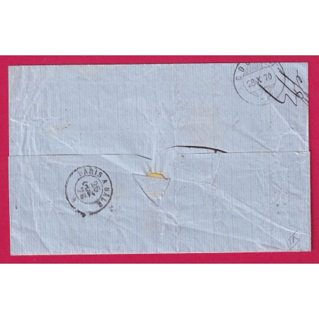 N°29 GC 2062 NANTES LOIRE INFERIEURE TAXE 30 AFFRANC INSUFF POUR COUVET SUISSE 28 OCT 1870 PENDANT LE SIEGE LETTRE COVER
