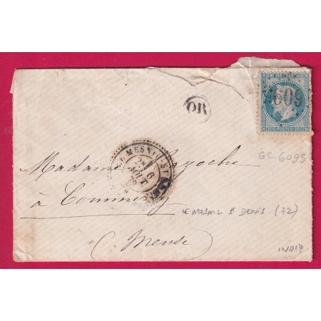 N°29 GC 6095 CAD TYPE 24 LE MESNIL ST DENIS SEINE ET OISE INDICE 14 LETTRE COVER
