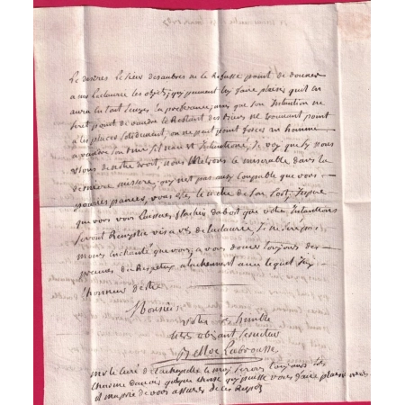 MARQUE VALENCE D'AGEN EN ROUGE 1767 NON SIGNALE PAR LENAIN POUR TOULOUSE LETTRE COVER FRANCE