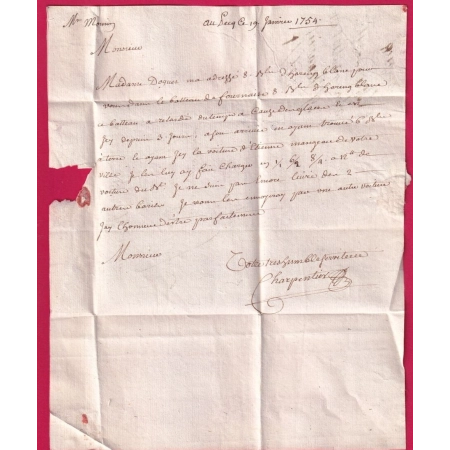 MARQUE ST GERMAIN EN LAYE SEINE ET OISE LENAIN N°6 1754 INDICE 17 POUR DIJON COTE D'OR LETTRE COVER FRANCE