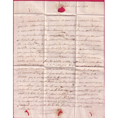 CAD TYPE 12 EN ROUGE BAGNOLS GARD 1831 POUR MONTPELLIER HERAULT LETTRE COVER FRANCE