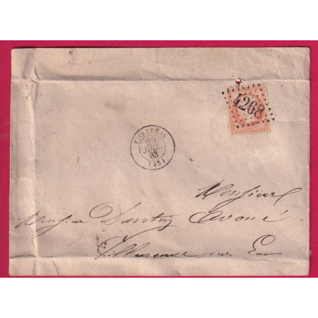 N°23 GC 4268 VILLEREAL LOT ET GARONNE 1863 POUR VILLENEUVE SUR LOT LETTRE COVER FRANCE
