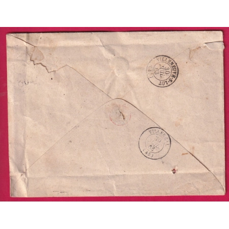 N°23 GC 4268 VILLEREAL LOT ET GARONNE 1863 POUR VILLENEUVE SUR LOT LETTRE COVER FRANCE