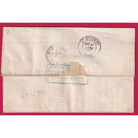 N°46B CAD TYPE 17 ST ETIENNE LOIRE CONVOYEUR STATION LE CHAMBON FEUGEROLLES LOIRE POUR ST MARTIN LA PLAINE LETTRE COVER