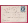 N°60 CONVOYEUR STATION MONISTROL HAUTE LOIRE POUR DUNIERES VIA ST ETIENNE LETTRE COVER