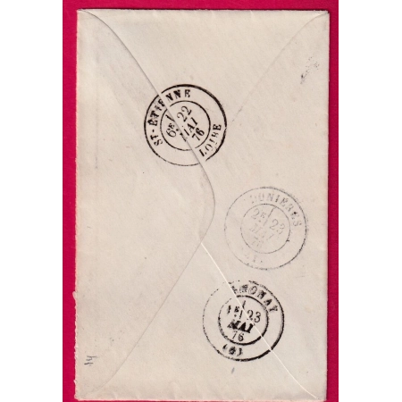 N°60 CONVOYEUR STATION MONISTROL HAUTE LOIRE POUR DUNIERES VIA ST ETIENNE LETTRE COVER