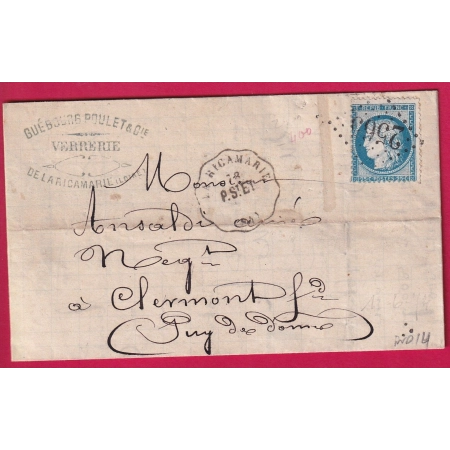 N°60 CONVOYEUR STATION LA RICAMARIE LOIRE POUR CLERMONT FERRAND PUY DE DOME LETTRE COVER