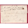 MARQUE P19P BASTIA CORSE FRANCHISE COMMUNE DE BASTIA POUR METZ MOSELLE 1828 LETTRE COVER
