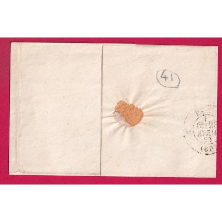 N°10 PC 2962 ST AIGNAN LOIR ET CHER 1853 POUR PARIS SIGNE CALVES LETTRE COVER