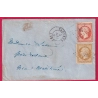 N°13 16 PC 3505 VAUVERT GARD POUR NICE ETAT SARDE 5 MAI 1860 LETTRE COVER