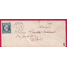 N°15 TB SIGNE CALVES CAD TYPE 15 YERRES SEINE ET OISE POUR PARIS LETTRE COVER