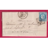 N°60 GC 2387 MONACO POUR NICE ALPES MARITIMES 1872 INDICE 19 LETTRE COVER