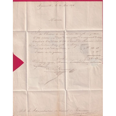 N°60 CAD TYPE 17 AIGUES MORTES GARD POUR MONTPELLIER LETTRE COVER