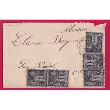 N°83 X5 SOLLIES PONT VAR POUR LE PRADET 1883 LETTRE COVER