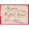 MARQUE 78 TOULON VAR POUR NICE ETATS SARDE CF2R EN ROUGE 1818 LETTRE COVER